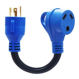 AMOMD RV Conversion Plug Adapter Dogbone 30 Amp Male Plug to 30 Amp Female Receptacle 3 Prong Generator Twist Lock Plug with Grip Handle 12 inch Cord STW 10AWG/3 L5-30P/TT-30R RV Converter