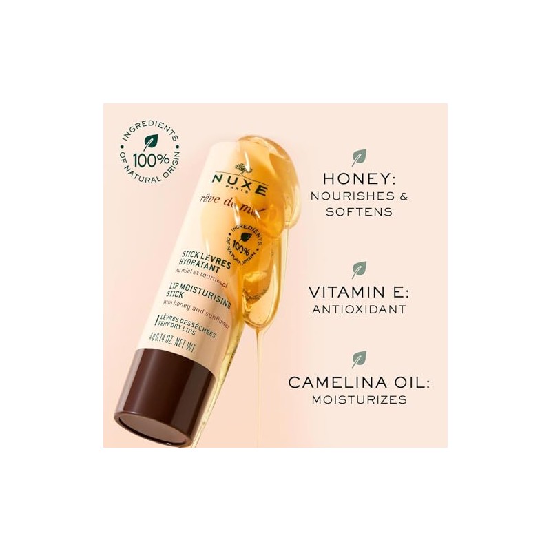 Nuxe Honey Rêve Lipstick 8G x 4G (Honey) - Moisturising