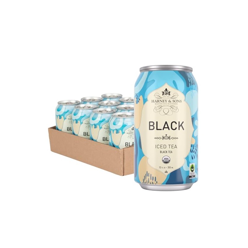 Harney & Sons Organic Black Iced Tea, 12 oz can