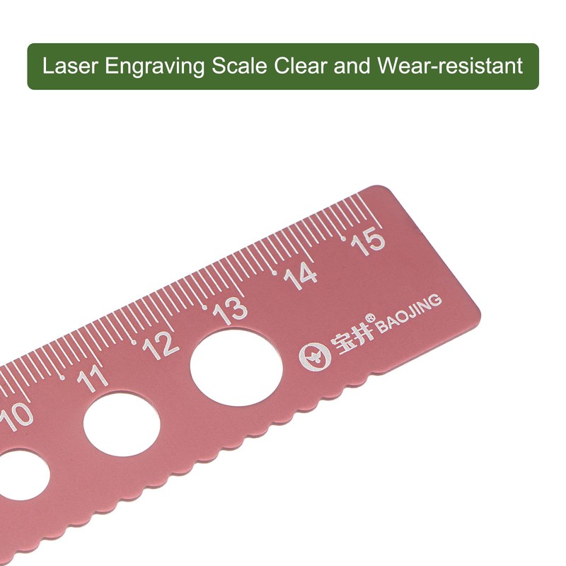 sourcing map Set of 3 Straight Ruler, 15 cm, Metric