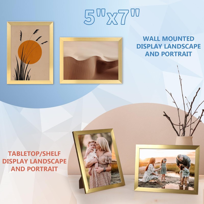 WIFTREY 5x7 Gold Picture Frame Bulk, Multi 5 x 7
