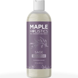 Maple Holistics Sage Shampoo for Anti Dandruff with Jojoba, Argan, and Organic Tea Tree Oil  Natural, Sulfate Free Treatment for Women and Men  Safe  
