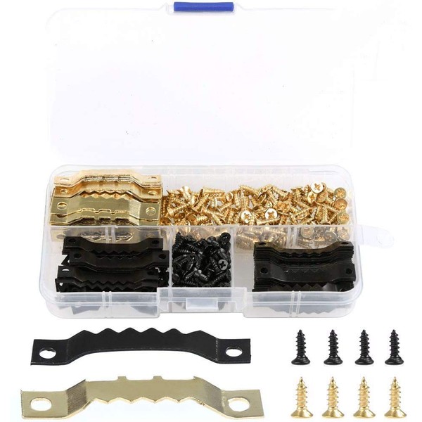 TIMESETL 120 Picture Hangers with Screws Sawtooth Hanger Double Hole