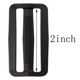 Shapenty Plastic Tri-glide Slides Button Fasteners Adjustable Webbing Triglides Slider Buckle Replacement for Belt Strap Backpack Bags Sewing DIY Craft Accessories, 4PCS (Black, 2Inch)