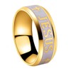 Tanyoyo 8MM stainless steel Gold Plated Jesus Cross Ring Size