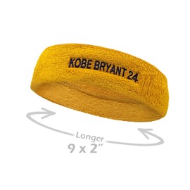 COUVER Basketball Star Golden Yellow Wristband with Purple(Like LA Laker Purple) Number 24, 2.5 Inch, 1 Piece