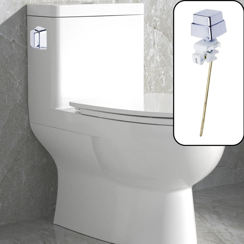Semetall Toilet Flush Handle-Push Button Tank Handle Replacement, Side Mount