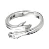 925 Silver Hug Ring Fashionable Versatile Adjustable Hugging Hands Open