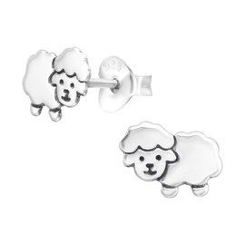 Cute Sheep Lamb Earrings - 925 Sterling Silver (Plain)