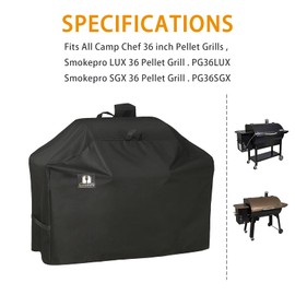 SUPJOYES Grill Cover for Camp Chef 36 Inch Pellet Grills, SmokePro LUX 36, SmokePro SGX 36, Heavy Duty Waterproof Grill Cover for Camp Chef Grill