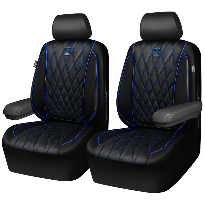 CAR PASS Piping Luxury PU Leather Two Front Car Seat