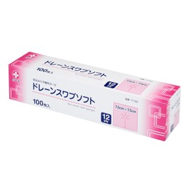 白十字 切込入ガーゼ ドレーンスワブソフト 7.5×7.5cm 12折 100枚