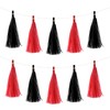 MECCANIXITY 20Pcs Black,Red Tassel Garland Banner with Rope Tissue Paper