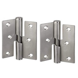 Pair of 76mm Rising Butt Handed Lift Off Door Hinges Stainless Steel (Left)