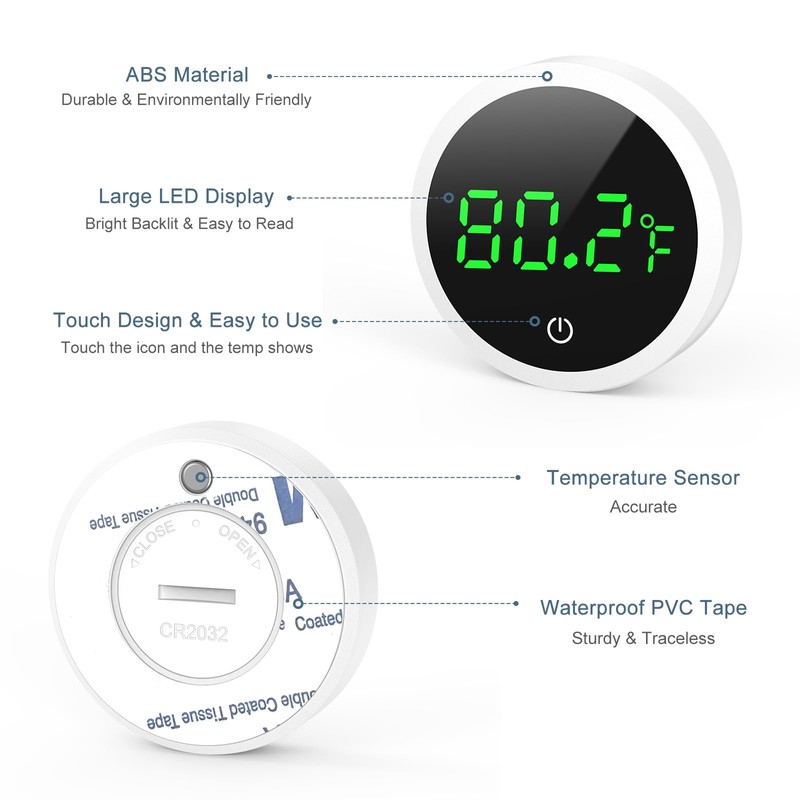 Ankilo Upgraded Aquarium Thermometer, Wireless Digital Fish Tank Thermometer with