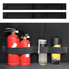 Hovom 2PCS Elastic Car Trunk Organizer Straps with Hook and Loop Tape, SUV Trunk Storage Organizer Straps, Cargo Storage Strap for Sedan RV Van, Universal Interior Car Accessories (23.6 Inch+3 Pocket)