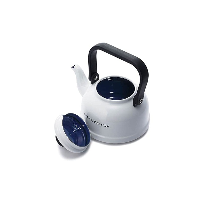 DEAN & DELUCA Enamel Kettle, White, 0.4 gal (1.6 L),
