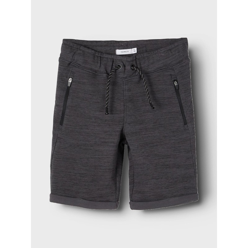 NAME IT Fabric Shorts for Boys, Asphalt