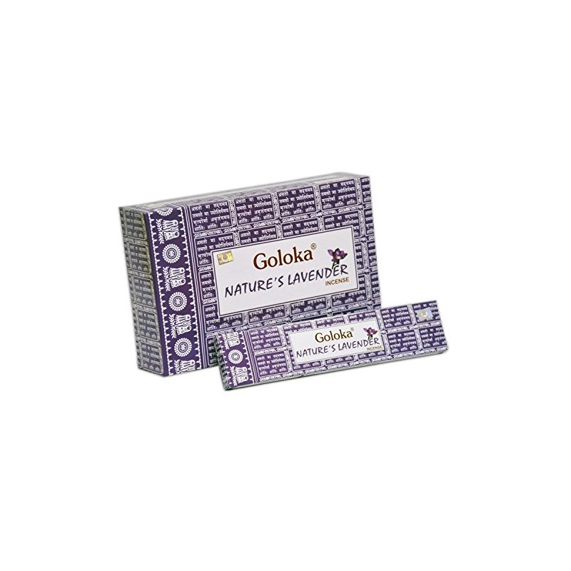 GOLOKA Nature's Lavender Incense Sticks 12 x 15g = 180g