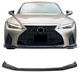 IKON MOTORSPORTS, Front Bumper Lip Compatible with 2021-2024 Lexus IS350 F Sport Trim Only, IKON Style Matte Black ABS Air Dam Front Chin Spoiler Splitter Lower Valance, 2022
