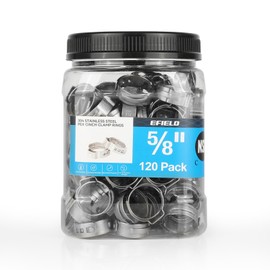 100-Pack EFIELD 5/8-inch Stainless Steel Pex Cinch Clamp Rings for Pex Tubing Pipes, Pro Pack (5/8-inch),(CLAMP046)
