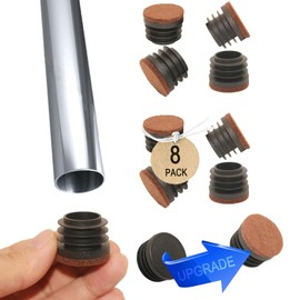 1 1/4” (31.75 mm) Round Plastic Hole Plugs with Felt Pad, Tubular End Caps, Inserts, Hardware Plugs, Furniture Feet Protectors Slide Smoothly Glide No Scratches No Noise Protect Hardwood Floors