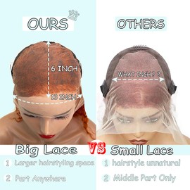 13x6 Ginger Deep Wave Lace Front Wigs Human Hair Orange Curly Frontal Wig 200% Density Colored Glueless Wig 350 Lace Front Wigs Human Hair Ginger Deep Curly