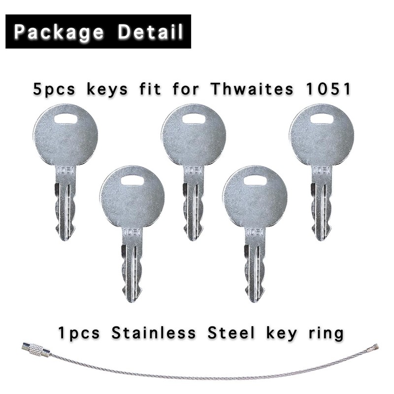 5 Pieces Ignition Key Set Replacement for Excavator Start Switch