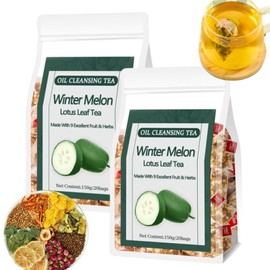 Winter Melon Lotus Leaf Tea, Oil Cleansing Teas, Organic Kidneys & Liver Chinese Chrysanthemum Wax Gourd Herbal Bags With 9 Herbal Ingredients (2Bag(60pcs))