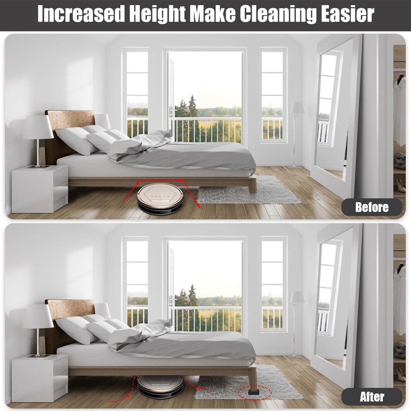 Rectangular Bed Risers, 7.6 cm, Durable, Adjustable Furniture Risers, Non-Slip,