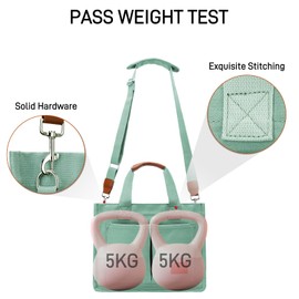 KKXIU Large Canvas Tote Bag for Women with Zipper and Compartments Crossbody Work Bible Messenger Purse Bag With Pockets - Green