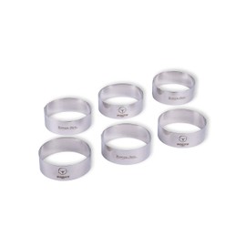 Moesta-BBQ 10376 Burger Rings Set of 6 100% Stainless Steel (Size XL) Baking Ring for Burger Bun, Serving Ring