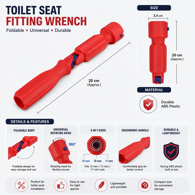 Toilet Seat Wrench for Installation & Removal – Portable 10/13/17