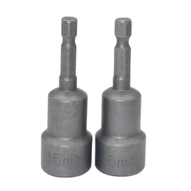 15mm Hex Shank Magnetic Nut Driver Power Screw Drill Bits Socket Wrench Tools 2Pcs
