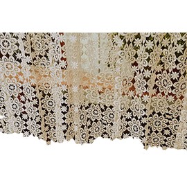 [Tall 45 cm] Here Retro gyupi-ru Total Lace Flower Cafe Curtain "That Is Full Of Short (Beige)