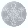 Selenite Charging Plate for Crystals -Metatron Cube with Platonic Solid