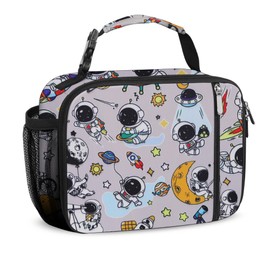 esouler Lunch Box Kids Insulated Lunch Bag for Boys & Girls Durable Children Lunchbox for School with Water Bottle Holder-Astronaut