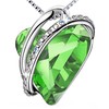 prino Love Heart Necklaces for Women,Silver Plated Pendant with Birthstone