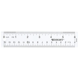 Westcott Ver A Través regla de acrílico, transparente, 15 cm, 15 cm (6")