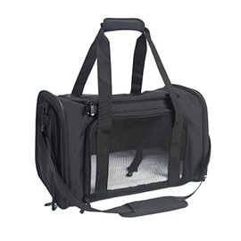 NextFri Soft Sided Carrier for Small Medium Cats Dogs ,TSA Airline Approved Collapsible Travel Pet Carrier Medium Black