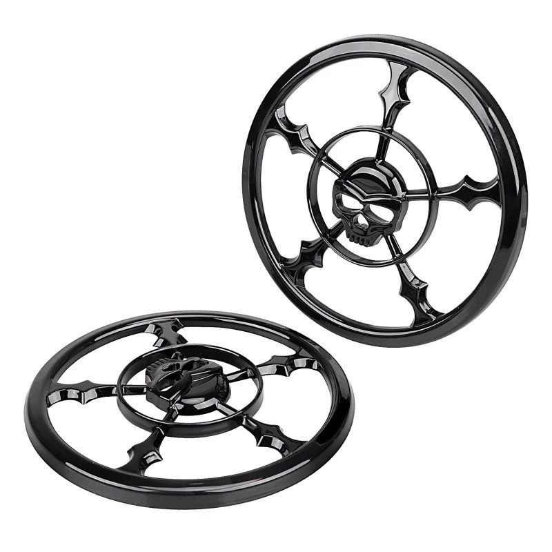 Unbranded Vivid Black 5-1/2" Speaker Grill Covers For Harley Touring
