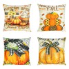 Patioland Set of 4 Pumpkin Throw Pillow Covers 16 x