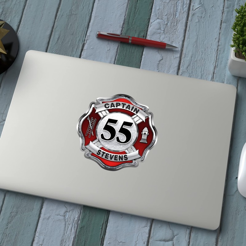 Custom Firefighter Sticker (Number)