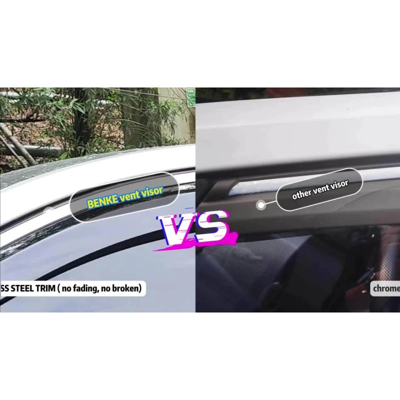 ZTT Smoke Tinted Window Deflector Wind Rain Guards For 2022-2024