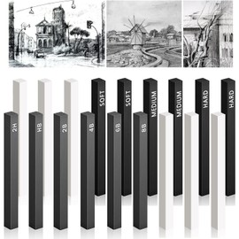 Pack of 18 Compressed Charcoal Pencils Charcoal Pencils for Painting Sketch Charcoal Pencils Sketch Charcoal Pencils in Black Compressed Charcoal Pencils Set Suitable for Painting, Sketching, Writing,