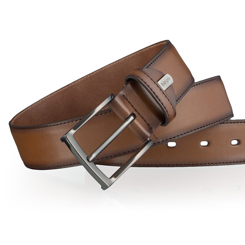 LLOYD Belt mens belt leather belt cognac, Länge:105 cm;Farbe:braun