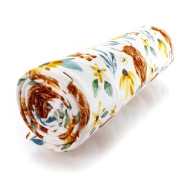 Sunflowers Highlander Cow DBP Fabric - Double Brushed Polyester 4 Way Stretch - 1/2 yard