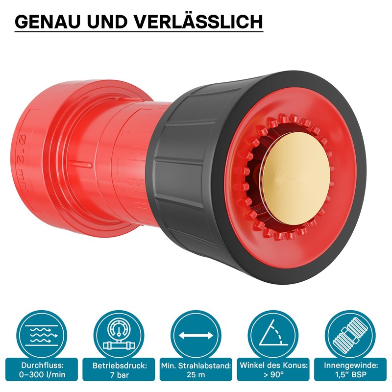 Polycarbonate Fire Hose Nozzle 1.5 Inch THW Firefighting