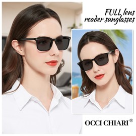 OCCI CHIARI Reading Sunglasses Women 3.5 Stylish Square Reader Sunglasses UV400 Protection Outdoor Sun Readers 1.0 1.25 1.50 1.75 2.0 2.25 2.5 2.75 3.0 3.5 (Black, 3.50)