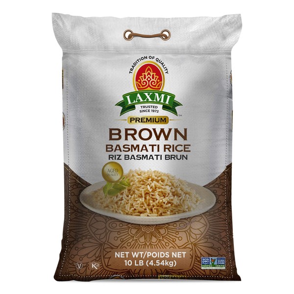 Laxmi All-Natural Brown Basmati Rice, 10 Pound Bag